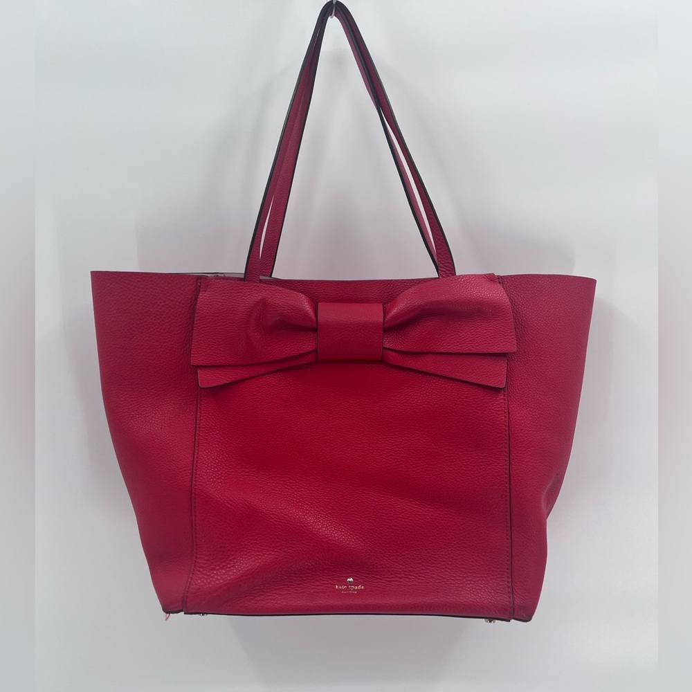 Kate spade red bow tote in red